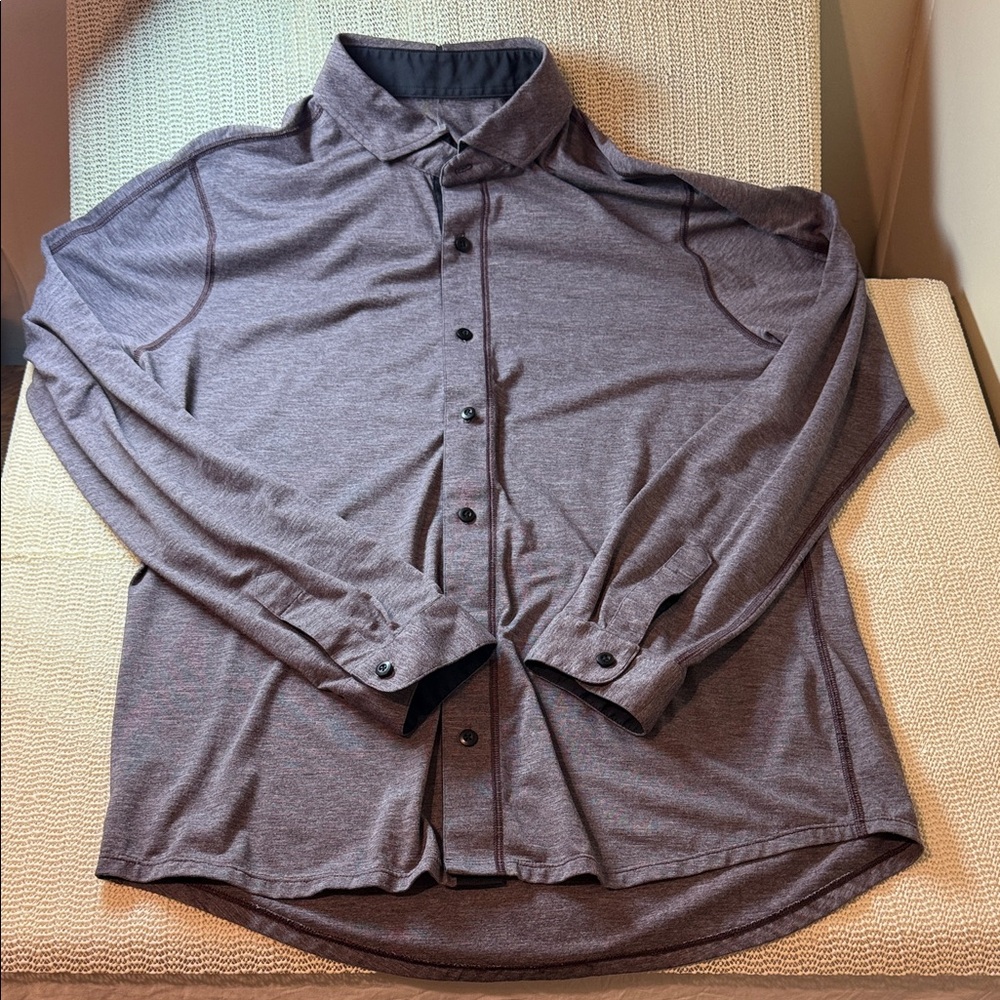 Lululemon Men's Long Sleeve Button-Up Shirt in purple